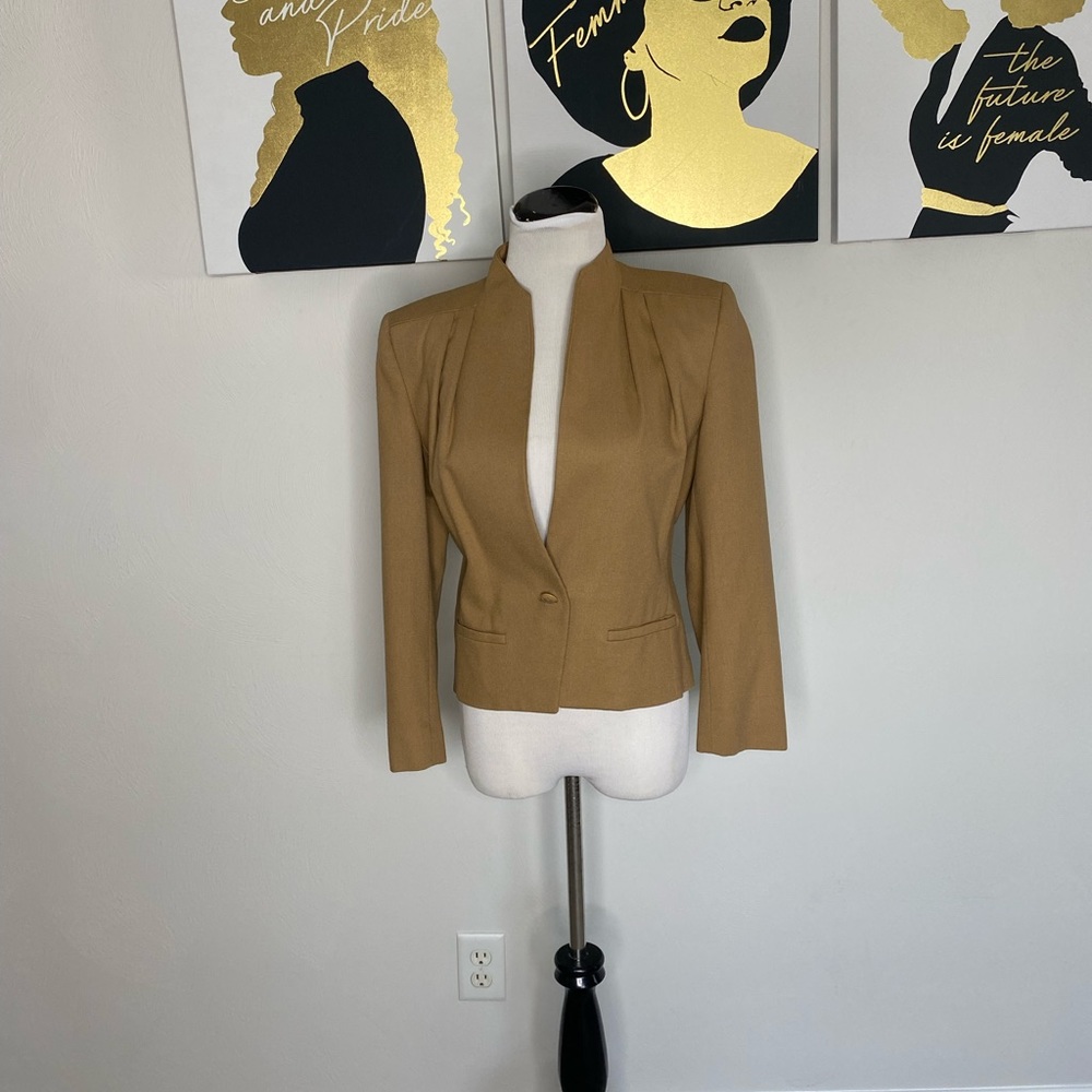 Morning Lady Vintage 100% Wool Crop Blazer